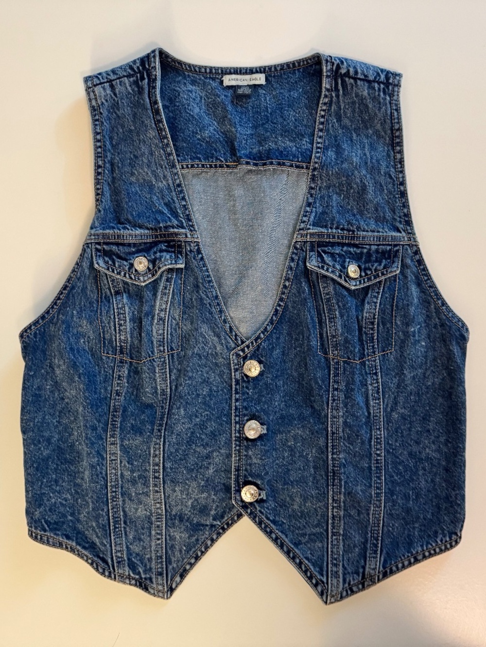 American Eagle Women’s Denim Vest – Classic Blue Jean Vest for Casual Layering